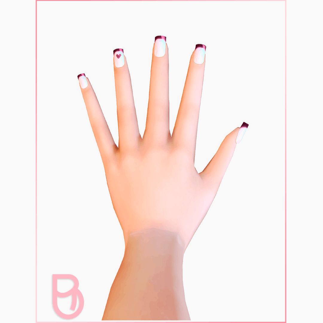 Heart Light Nails
