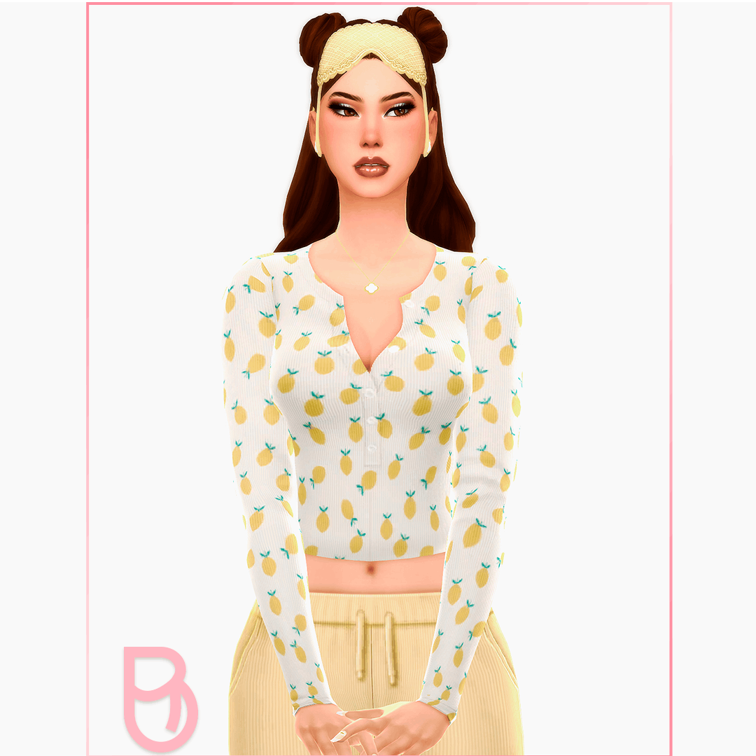 Rose Half-Button Top